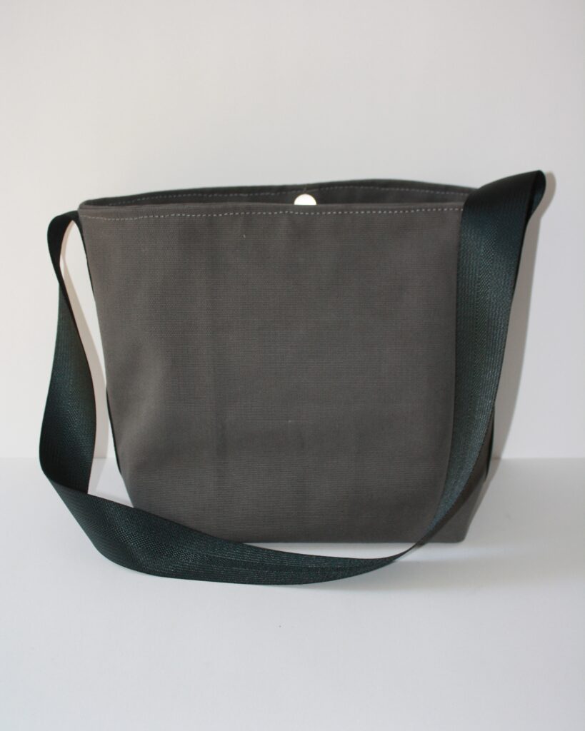 Back View of Dark Grey Kokule Handbag – Simple and Refined Handmade Design