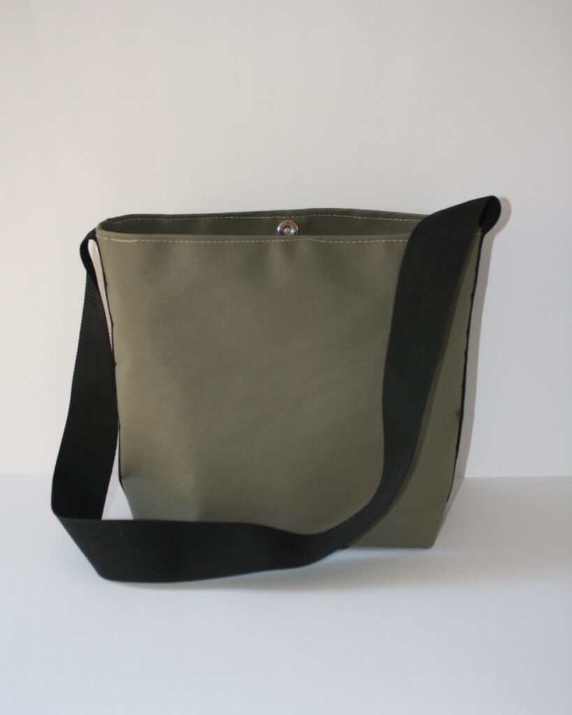 Back View of Olive Green Kokule Handbag – Handmade, Simple, and Elegant Design