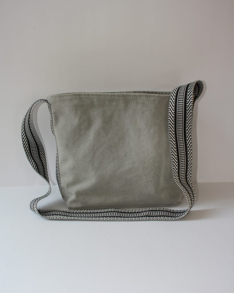 Back View of Grey Kokule Handbag – Simple, Durable, and Handmade in Namibia