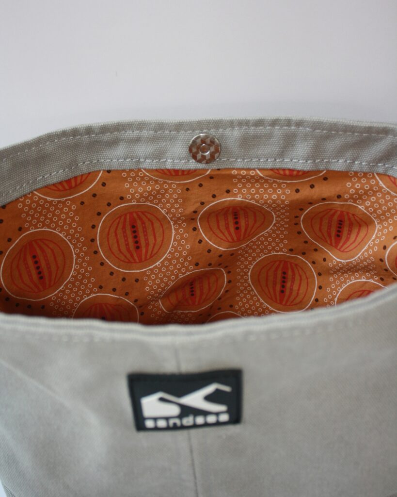 Interior of Grey Kokule Handbag – Spacious with Traditional Namibian Patterns