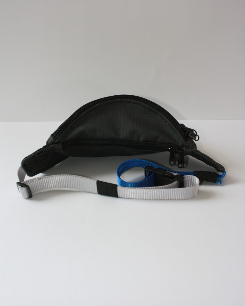 Top View of Black Retro Moonbag – Sleek Handmade Design from Namibia