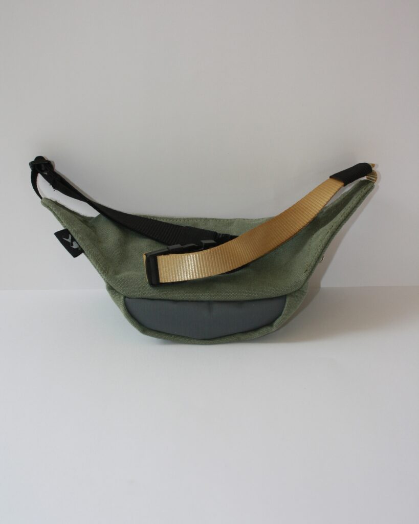 Back View of Green Retro Moonbag – Durable and Stylish for Everyday Adventures