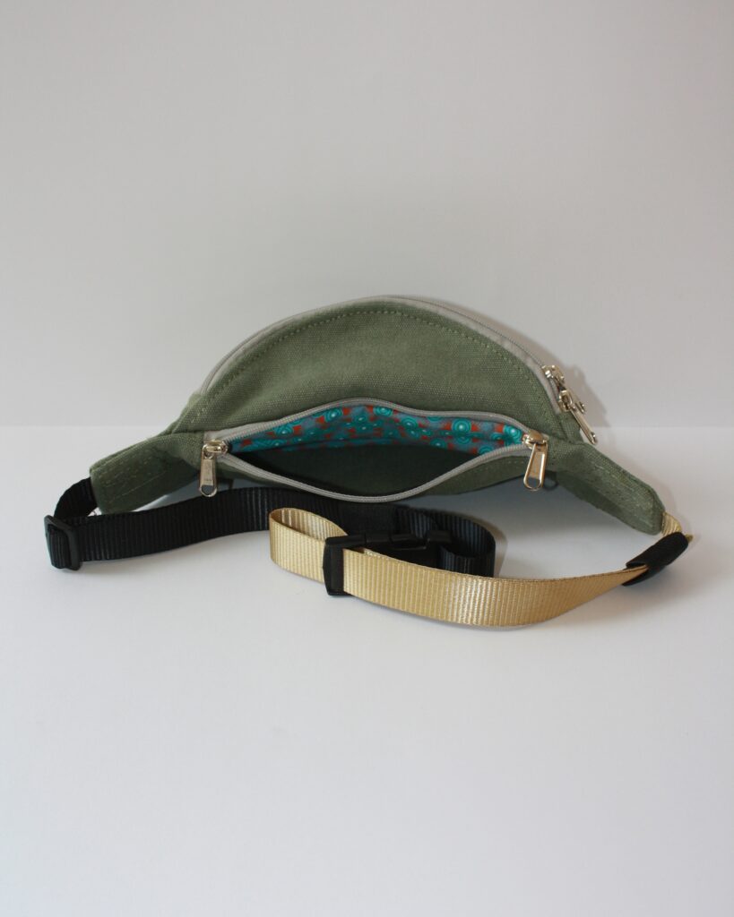 Top View of Green Retro Moonbag – Simple and Elegant Handmade Design